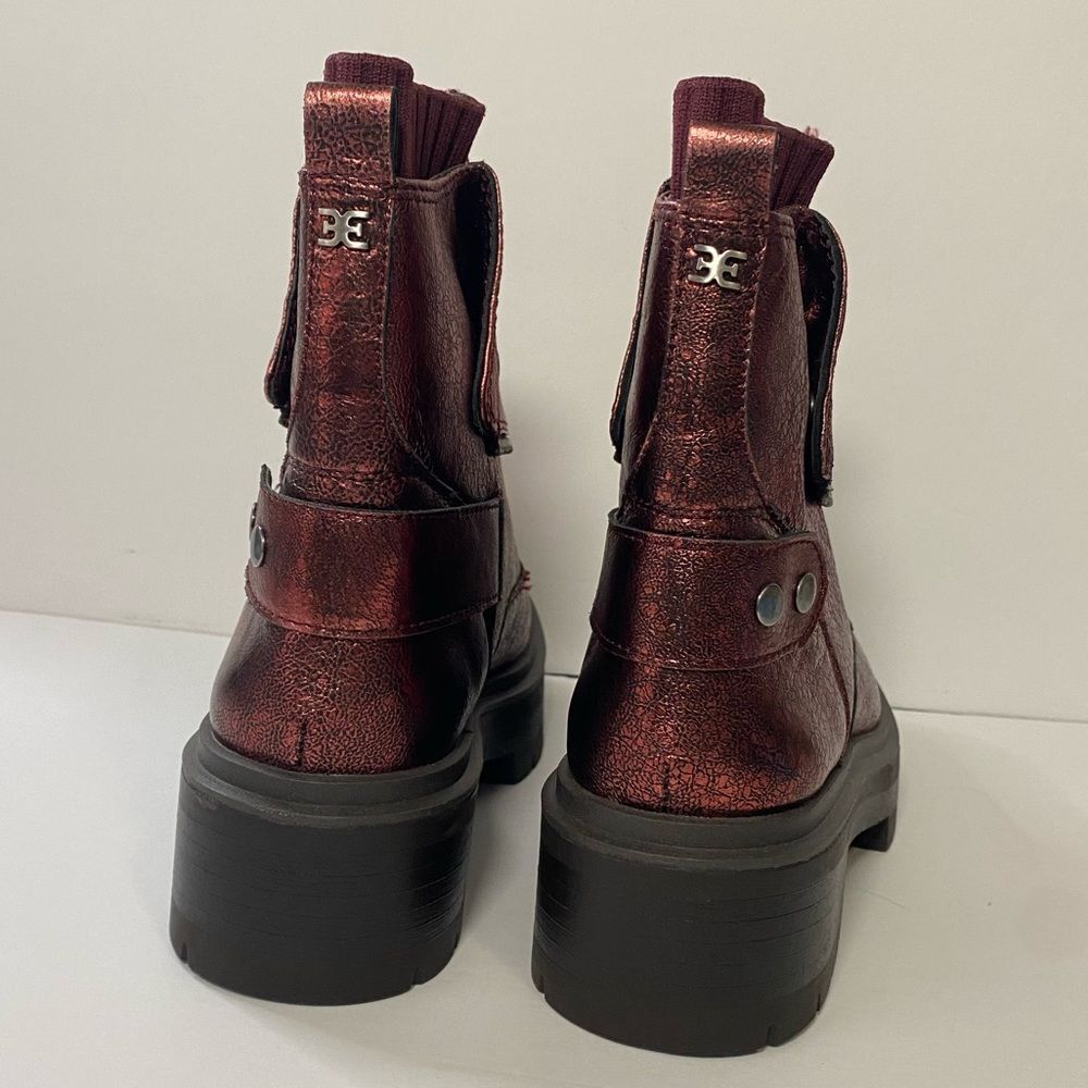 New Sam Edelman Linds Bordeaux Zip Boots - Picture 4 of 5